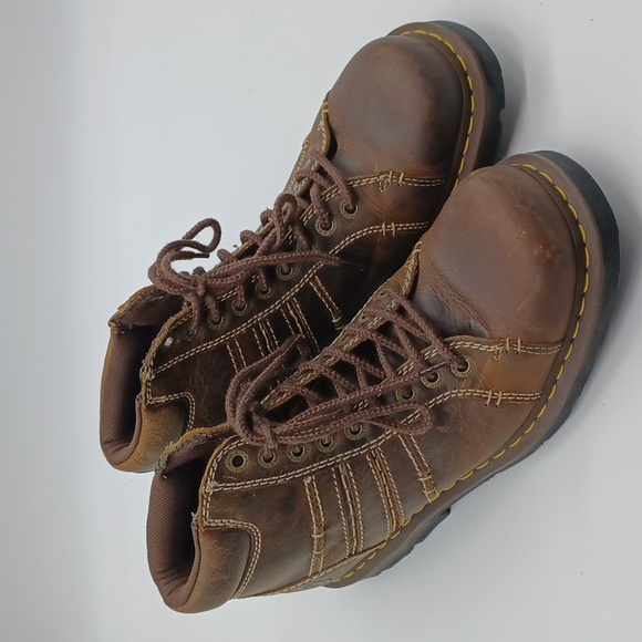 Doc Martens Quincy Chunky Leather Boots Size 12M Brown 90s Y2K Unisex - Picture 9 of 14